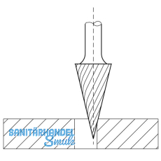 LUKAS HM-Frsstift Form M Spitzkegel Kopf  12 mm Lnge 25 mm Zahnung 3