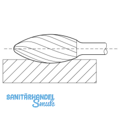 LUKAS HSS-Frsstift Form H Flamme Kopf  12 mm Lnge 30 mm Zahnung 3
