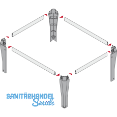 HETTICH SYSTEMA TOP 2000 Hngerahmen, EB 392 mm, ET 530 mm, Alu- Finish