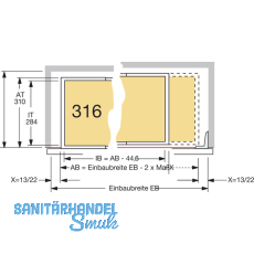 HETTICH SYSTEMA TOP 2000 Hngeregistratur-Rahmen verstellb., 700 -872mm, Alu-F.