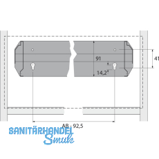 HETTICH SYSTEMA TOP 2000 Hngeregistratur-Rahmen verstellb., AB 700-872mm, schw.