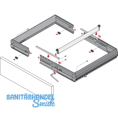 HETTICH SYSTEMA TOP 2000 Hngeregistratur-Rahmen,Auenbreite 1032-1204mm, schw.