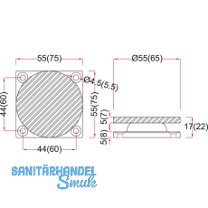 Haftmagnet-Gegenplatte, Gr. 05, beweglich, Platte 55 x 55 mm, Stahl verzinkt