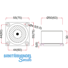 Haftmagnet mit Befestigungsplatte u. freien Drahtenden, Gr. 05, Stahl verzinkt