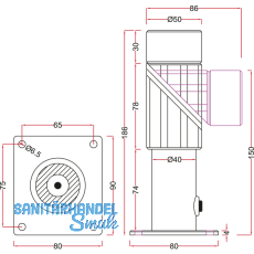 Haftmagnet mit Distanzkonsole und Unterbrechertaster, 50 mm, Stahl verzinkt