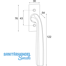 HALC Fenstergriff HALL - sichtbar geschraubt, 7x40, 122, Eisen verzinkt