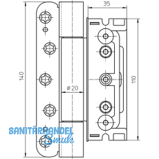 Trband BAKA Protect 4030 3D FD o. Stiftsich. 1 Satz= 3 Stk. Edelstahl matt