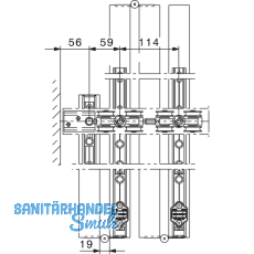 HAWA-Centerfold 80/H Grundgarnitur, m. Drehlager o. Fhrung