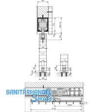 Beschlagset HAWA Junior 250/B ohne Laufschiene Beschlagset HAWA Junior 250/B ohne Laufschiene