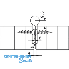 Scharnier HAWACenterfold/Variofold 80/H, m. Schwerlastlagern, Edelstahl