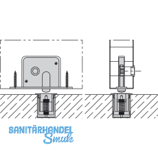 Zapfenschloss HAWA-Centerfold/Variofold 80/H m. Bolzen 13 mm, Stahl verzinkt