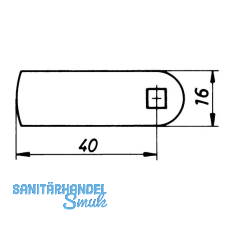 HEKNA 505 Zylinder-Hebelschloss, links, Schliehebel glatt, L 40 mm, Zamak