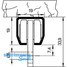 Beschlgegarnitur HELM 9 1-flgelig ohne Lauschiene HELM 13