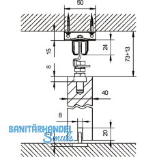 Laufschiene HELM 45, Lnge 1500 mm, Stahl gelb passiviert