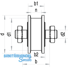 Schiebetor-Stahlrolle  55 mm, Stahl galvanisch verzinkt