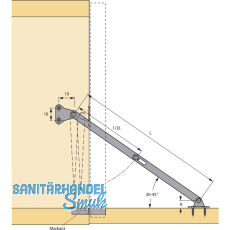 HETTICH Klappenhalter KH, Lnge 250 mm, Stahl vernickelt