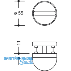 HEWI Zylinderrosette flach 306.23 felsgrau