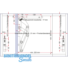 PEKA HB 500 Hochliftbeschlag, KB 600-900, Flgelgewicht bis 5KG, silberfarbig