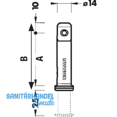 Hhenversteller 306, Bohr 14, Tragkraft 300KG, Ma A 52+B 62, Zinkdruckguss