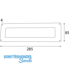 HALC Briefeinwurf 285 x 85 mm, Eisen verzinkt schwarz passiviert