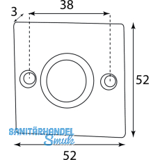 HRTNAGL Drckerosette eckig - SHall u. Sll, 52x52 mm, verz. schwarz passiviert