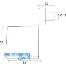 HRTNAGL Knopfdrckerlochteil eckig fix fr Hall,Sll,60x60,verz schwarz passiv