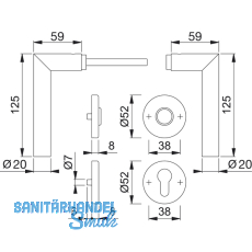 HOPPE Drckergt. AMSTERDAM - auf Ros. BB, 37 - 47, Edelstahl matt