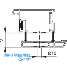 HOPPE Befestigungszubehr einseitig, BS - 1102, lang, Stahl verz.