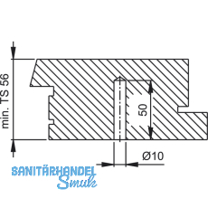 HOPPE Befestigungszubehr einseitig, BS - 1102, lang, Stahl verz.