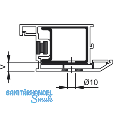 HOPPE Befestigungszubehr einseitig, BS - 1102, lang, Stahl verz.