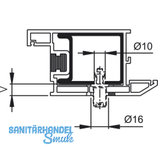 HOPPE Befestigungszubehr Nr.1 - einseitig,unsicht.,BS-106/B,36-41mm,Stahl verz.