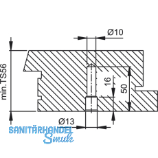 HOPPE Befestigungszubehr Nr.2 - einseitig, BS - 201/B, Stahl verz.