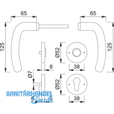 HOPPE Drcker DENVER auf Drckerrosette BB, Edelstahl