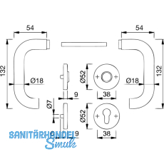 HOPPE Drckergt. PARIS - auf Ros. PZ, TS37 - 42, silber eloxiert