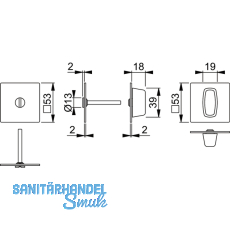 HOPPE Drckergt. AMSTERDAM - auf Ros. WC, TS35 - 45, Edelstahl