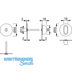 HOPPE Drckergt. STOCKHOLM - auf Ros. BB, TS35 - 45, Edelstahl matt