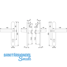 HOPPE Drckergt. LIVERPOOL - auf LS PZ92, TS77 - 82, VK8, silber eloxiert