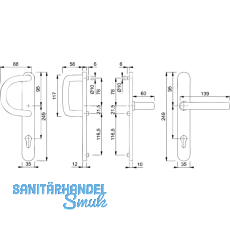 HOPPE Wechselgarnitur LIVERPOOL - mit Bgelgriff, PZ92, EdSt.matt