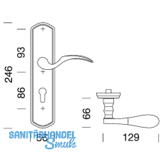 HOPPE SH-Drckergt. MNCHEN - auf LS PZ88, links, TS-80, Mess. PVD-besch.