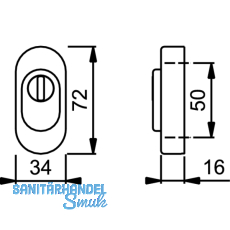 HOPPE SH-Zylinderrosette auen oval, m Kernziehschutz, EdSt.matt