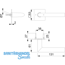 HOPPE Drcker STOCKHOLM auf Drckerrosette, TS35-45, Edelstahl