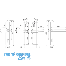 HOPPE Wechselgarnitur LIVERPOOL - mit Knopf auf LS PZ92, VK 8, wei RAL 9016