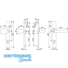 HOPPE Wechselgarnitur LIVERPOOL - m Knopf u.LS PZ92, VK 8, Edelstahl