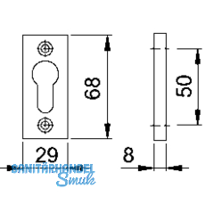 HOPPE Zylinderrosette PZ, zu Modell 117GF/22, 29 x 68, silber elox