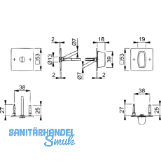 HOPPE Drcker TRONDHEIM auf Drckerrosette, TS35-45, Edelstahl