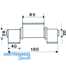 Anschweiband; offen; 3tlg. V-Lappen; Stahl blank; Stift 16 mm mit Messinring