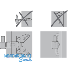 Einbohrband-Oberteil m. Zylinderkopf,  16 mm, f. Holz. Stahl vernickelt