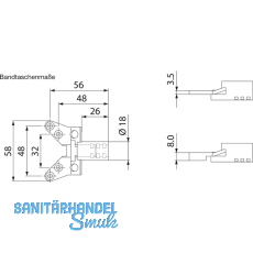 Einbohrband-Oberteil m. Zylinderkopf,  16 mm, f. Holz. Stahl vernickelt