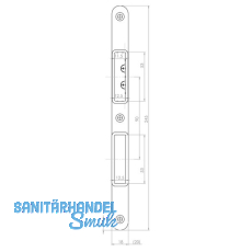 Schlieblech zu Magnetfallenschloss 116-245-18HR/41, 245 x 18 x 3 mm, Edelstahl