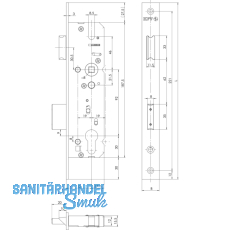 Rohrrahmenschloss 49PZW, DM 35 mm, Entfernung 92 mm, VK 8 mm, Stahl verzinkt